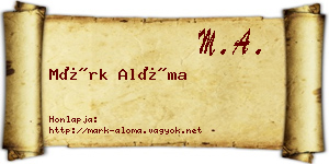 Márk Alóma névjegykártya
